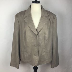 Lane Bryant Women Blazer Stripes Long Sleeve Sz 24